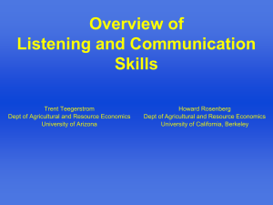 Overview of Listening and Communication Skills