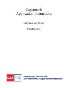 Capstone® Application Instructions Information Sheet Updated: 2007