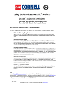 Using GAF Products on LEED Projects ®