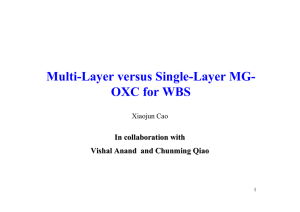 Multi-Layer versus Single-Layer MG- OXC for WBS In collaboration with