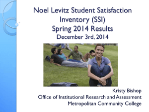 Noel Levitz Student Satisfaction Inventory (SSI) Spring 2014 Results December 3rd, 2014