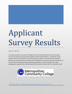 Applicant Survey Results Fall 2013