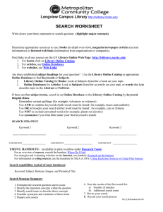 SEARCH WORKSHEET Longview Campus Library