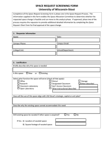 SPACE REQUEST SCREENING FORM University of Wisconsin-Stout
