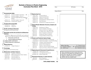 Bachelor of Science in Plastics Engineering Curriculum Plan Sheet - 2010