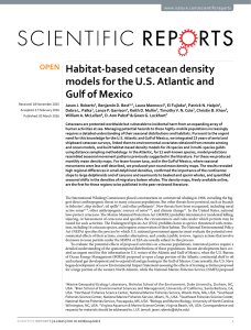 Habitat-based cetacean density models for the U.S. Atlantic and Gulf of Mexico