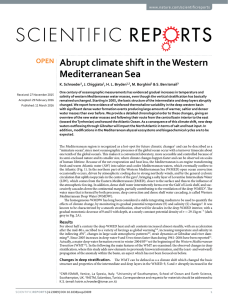 Abrupt climate shift in the Western Mediterranean Sea www.nature.com/scientificreports K. Schroeder