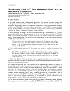 The  authority  of  the  IPCC ... manufacture of consensus