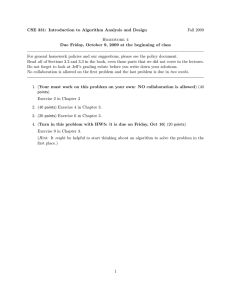 CSE 331: Introduction to Algorithm Analysis and Design Fall 2009 Homework 4