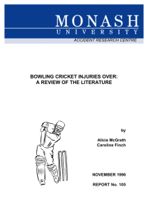 BOWLING CRICKET INJURIES OVER: A REVIEW OF THE LITERATURE  by