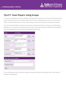 Tip #11: Team Players: Using Groups
