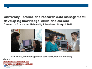 University libraries and research data management: developing knowledge, skills and careers