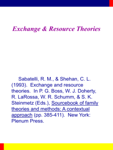 Exchange &amp; Resource Theories