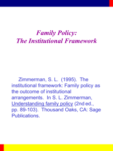 Family Policy: The Institutional Framework
