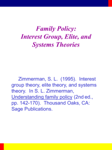 Family Policy: Interest Group, Elite, and Systems Theories