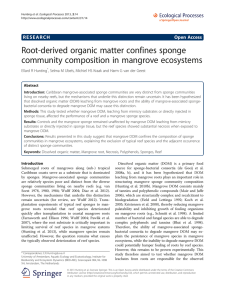 Root-derived organic matter confines sponge community composition in mangrove ecosystems Open Access