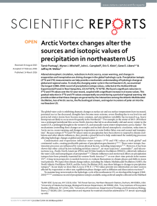 Arctic Vortex changes alter the sources and isotopic values of