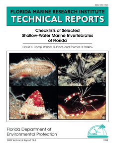 TECHNICAL REPORTS FLORIDA MARINE RESEARCH INSTITUTE Florida Department of Environmental Protection