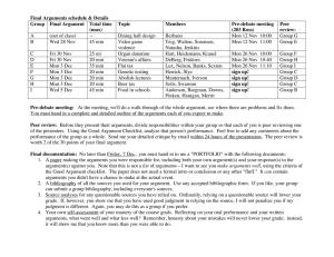 Final Arguments schedule &amp; Details Group Final Argument Total time Topic