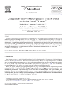 Using partially observed Markov processes to select optimal 夡 Moshe Givon