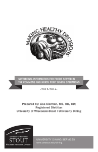 -2013-2014- Prepared by: Lisa Eierman, MS, RD, CD; Registered Dietitian