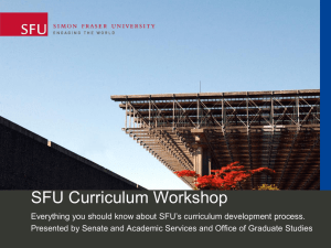 SFU Curriculum Workshop