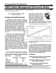 1992 Cotton Management Economic Notes Cooperative Extension •