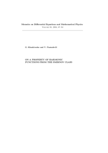 Memoirs on Differential Equations and Mathematical Physics