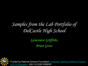 Samples from the Lab Portfolio of DelCastle High School Genevieve Griffiths Brian Gross