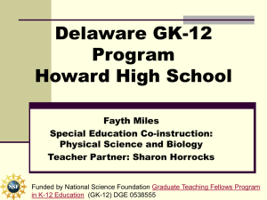 Delaware GK-12 Program Howard High School