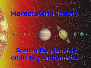 Hometown Planets Scaling the planetary orbits to your hometown