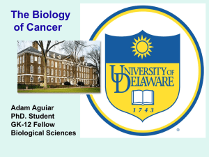 The Biology of Cancer Adam Aguiar PhD. Student