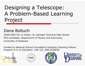Designing a Te elescope: A Problem-Bas ed Learning