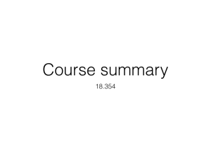 Course summary 18.354