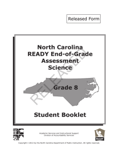 RELEASED Student Booklet North Carolina READY End-of-Grade