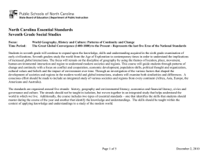North Carolina Essential Standards Seventh Grade Social Studies