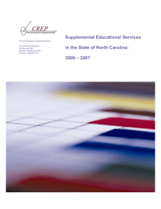 Supplemental Educational Services  in the State of North Carolina: