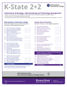 K-State 2+2 Automotive Technology—Merchandising and Technology Management