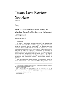 Texas Law Review See Also Essay Mistakes, Same-Sex Marriage, and Unintended