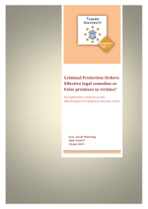 Criminal Protection Orders: Effective legal remedies or False promises to victims?