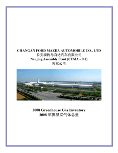 2008 Greenhouse Gas Inventory 2008 CHANGAN FORD MAZDA AUTOMOBILE CO., LTD