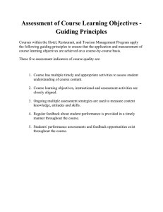Assessment of Course Learning Objectives - Guiding Principles