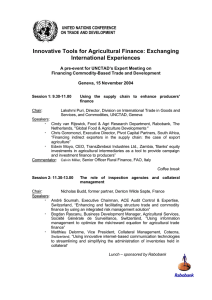 Innovative Tools for Agricultural Finance: Exchanging International Experiences