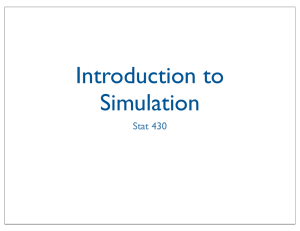 Introduction to Simulation Stat 430