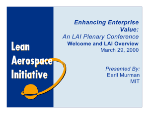 Enhancing Enterprise Value: An LAI Plenary Conference Welcome and LAI Overview
