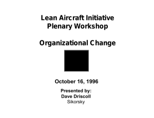 Lean Aircraft Initiative Plenary Workshop Organizational Change October 16, 1996