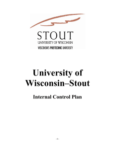 University of Wisconsin–Stout Internal Control Plan