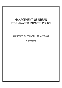MANAGEMENT OF URBAN STORMWATER IMPACTS POLICY