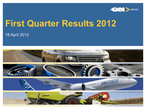 First Quarter Results 2012 18 April 2012