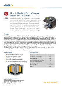 Electric Flywheel Energy Storage Motorsport - Mk6 eFES